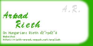 arpad rieth business card